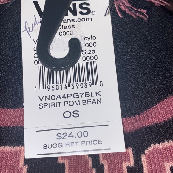 NWT Vans winter hat black & mauve checkered with Vans logo unisex - Picture 5 of 5